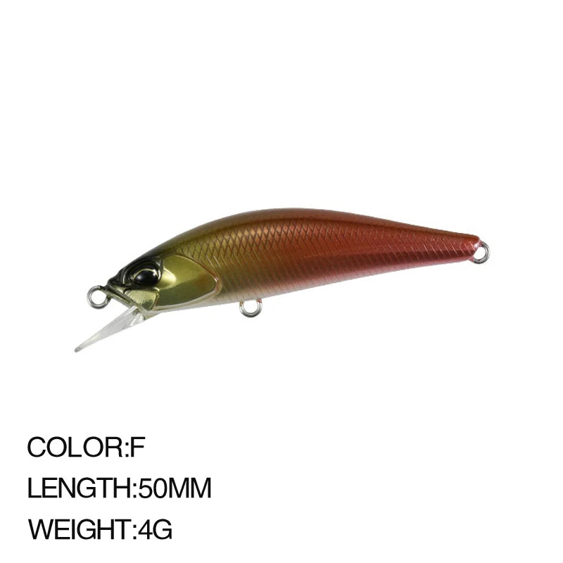 KMRESA Peche Leurre Japan Pesca Hard Fishing Lure 50mm 4g Sinking Minnow Peche Artificial Bait Bass Perch Pike Salmon Trout
